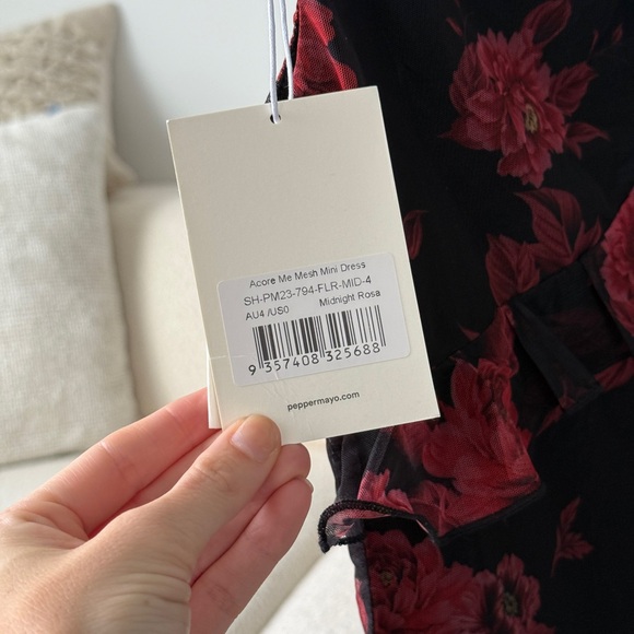 Peppermayo Black and Red Floral Mini Dress - Picture 3 of 3